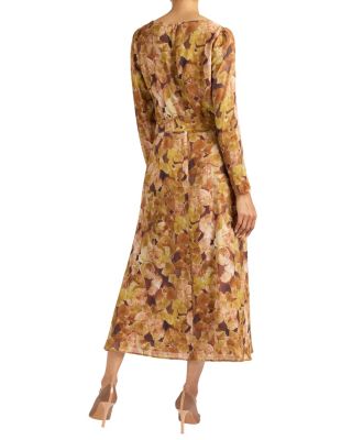 Piper Long Sleeve Cowl Neck Dress in Floral Crepe