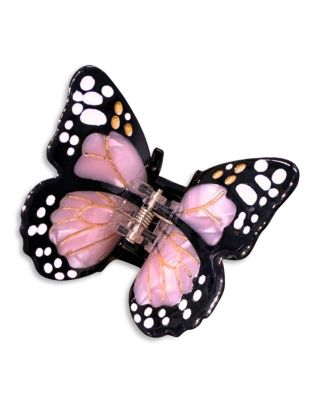 Pink Butterfly Hair Brush & Clip Gift Set