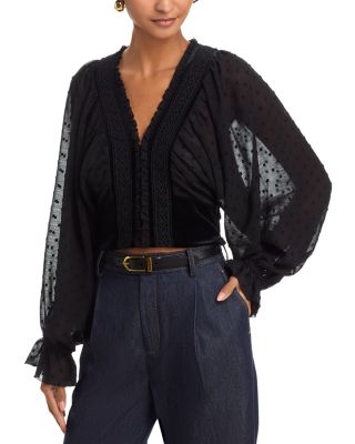 AQUA - Embellished Clip Dot Top - Exclusive