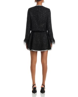 Rhinestone & Feather Tweed Jacket - Exclusive