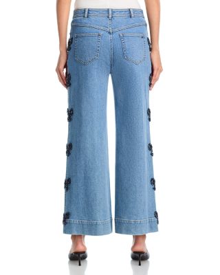 Rhinestone Bow Betsy High Rise Jeans in Blue Haze/Sapphire