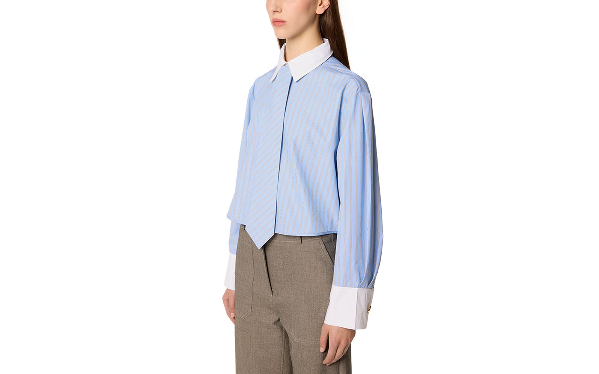 Cropped Shirt with Tie — Image 5
