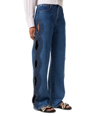 Pouja High Rise Wide Leg Jeans in Blue