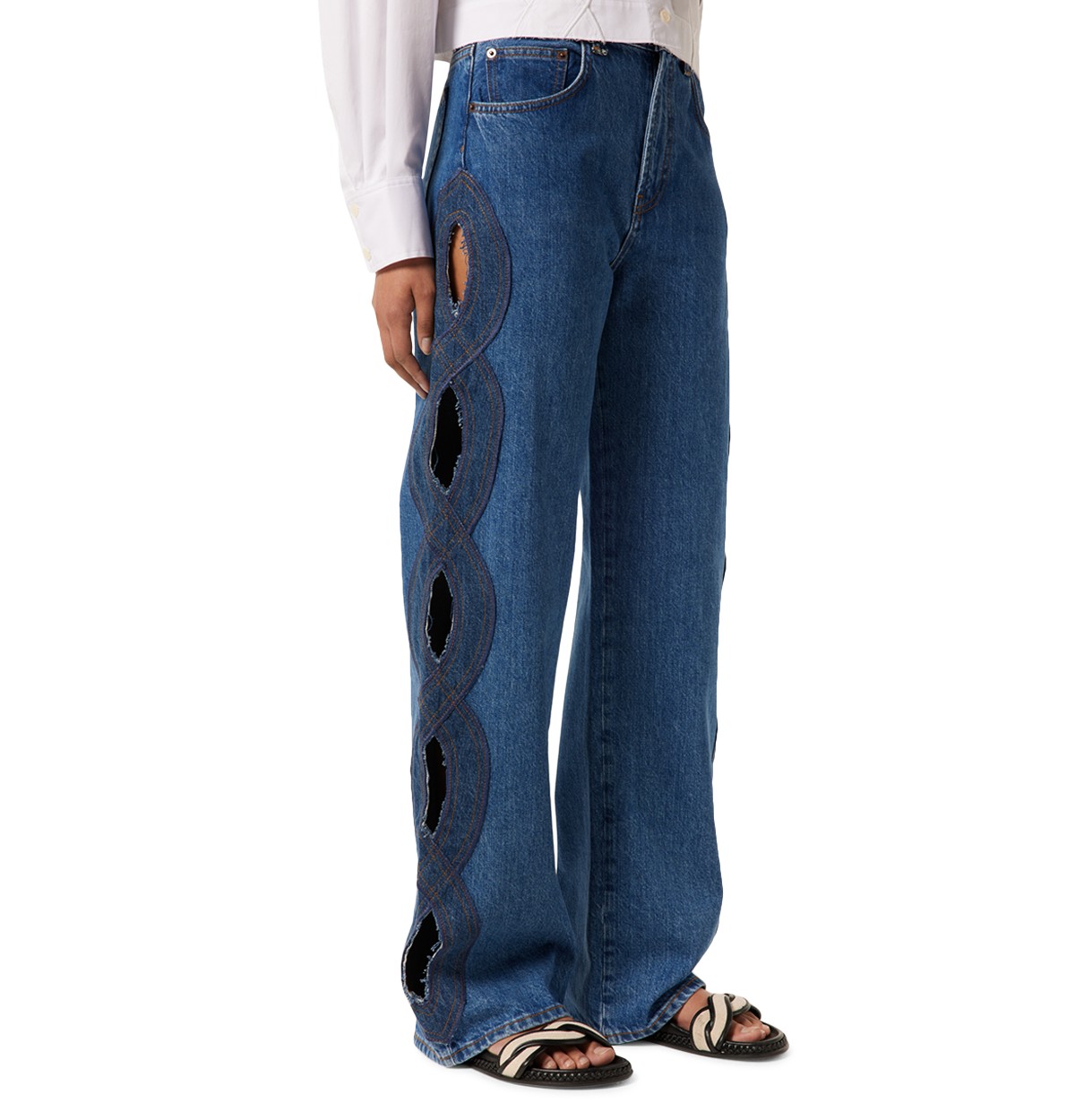Pouja High Rise Wide Leg Jeans in Blue