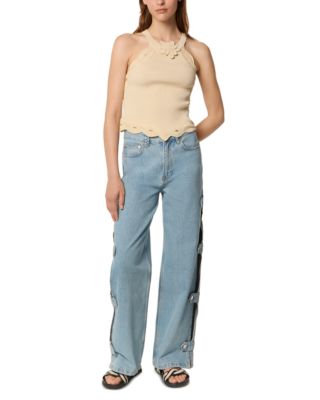 Pouzos Wide Leg Jeans in Light Blue