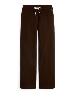 Drawstring Fleece Wide Leg Sweatpants