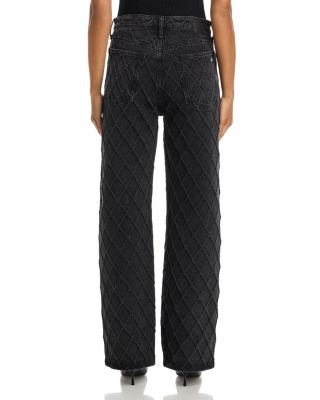 Logan High Rise Wide Leg Jeans in Quited Black