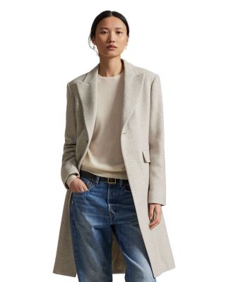 Wool Blend Herringbone Coat