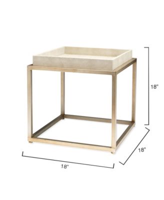 Jax Faux Leather Shagreen Square Side Table