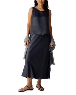 Satin Ballet Neck Shell Top