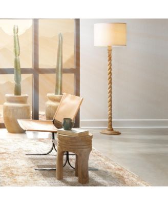 Barley Twist Floor Lamp, Natural Mango Wood