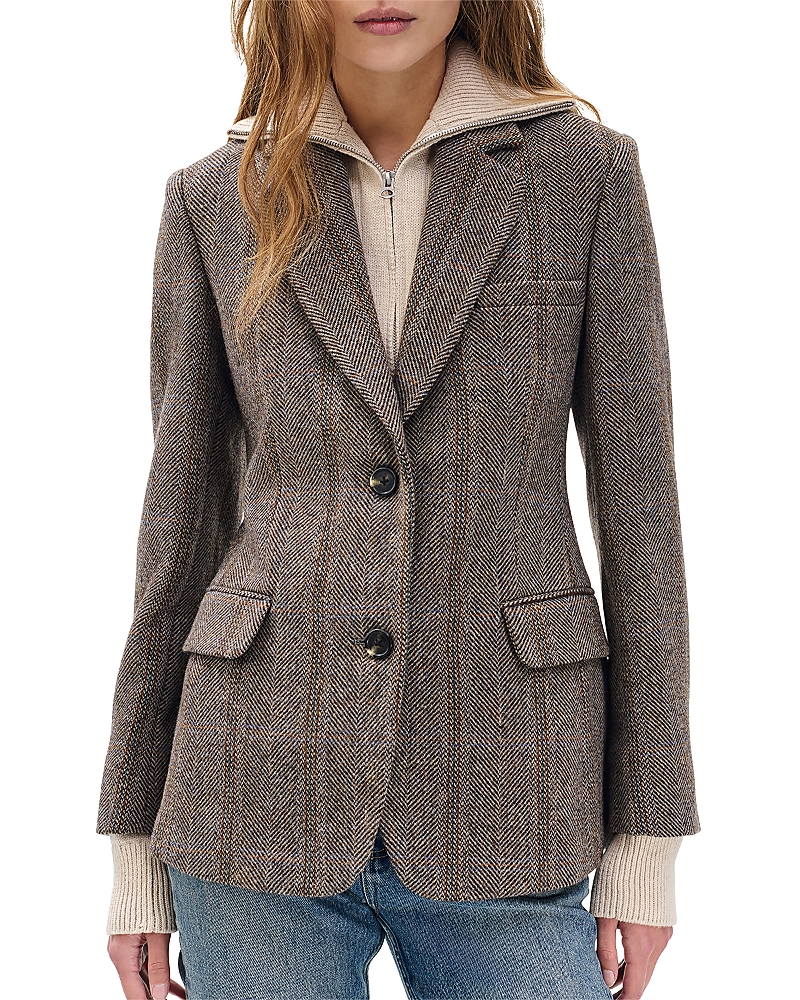 Rag & Bone Frank Mixed Media Blazer In Gray