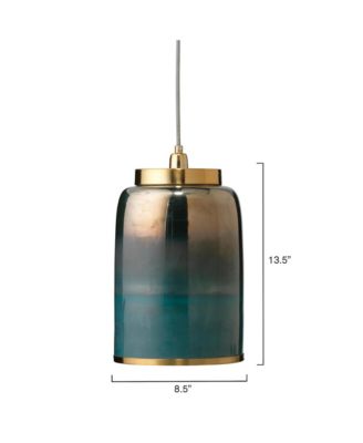 Vapor Aqua Metallic Glass 1 Light Pendant