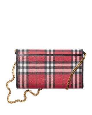 Hannah Check Chain Strap Wallet - Exclusive