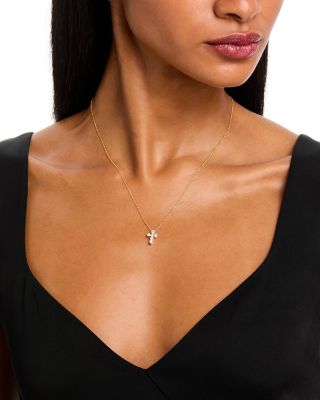 Diamond Cross Pendant Necklace in 14K Gold, 0.5 tcw