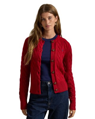 Cable Knit Wool Cashmere Cardigan