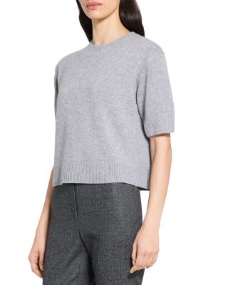 Cashmere Cropped Short Sleeve Sweater