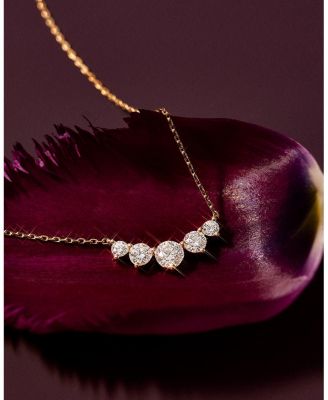  Arc Necklace in 14K White Gold, 3.5ctw Brilliant Round Lab Grown Diamonds