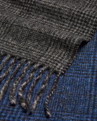 Blocked Glen Plaid Cashmere Woven Scarf