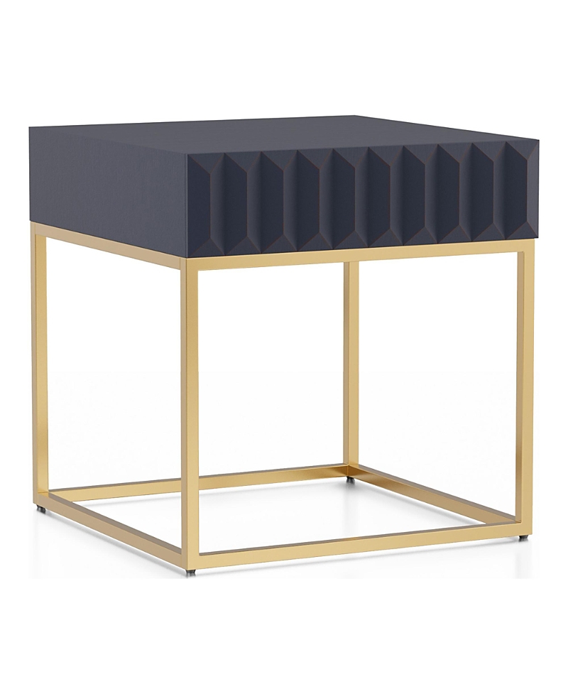 Furniture Of America Lamon 23-inch Metal Frame 1-drawer End Table In Blue
