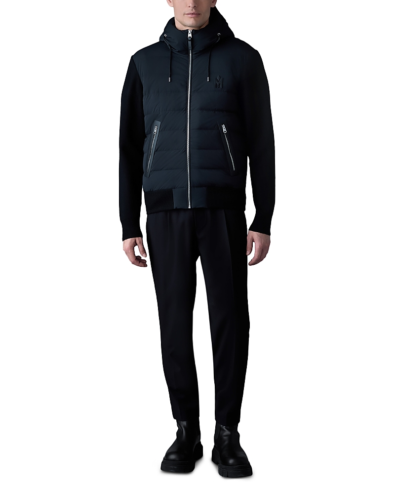 Mackage Andrew-z Mixed Media Light Down Jacket In Black