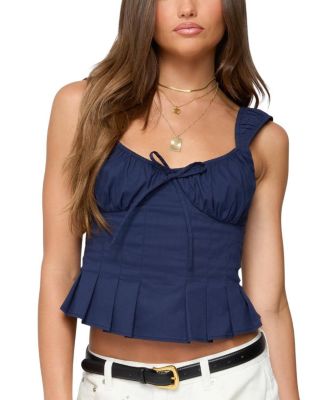 Tammie Pleated Poplin Top