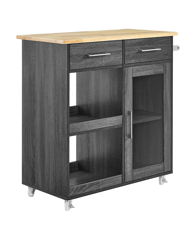 Modway Culinary Kitchen Cart With Towel Bar In Gray