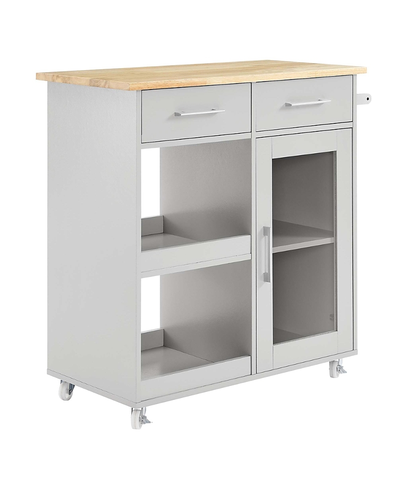 Modway Culinary Kitchen Cart With Towel Bar In Gray