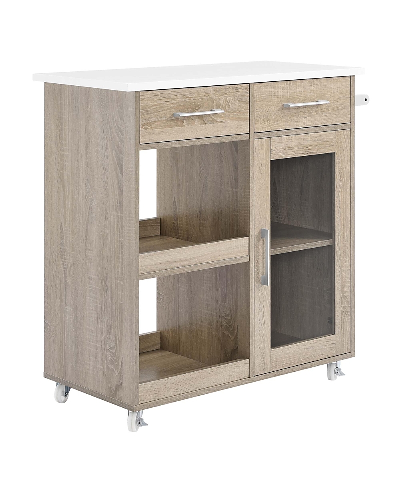 Modway Culinary Kitchen Cart With Towel Bar In Neutral