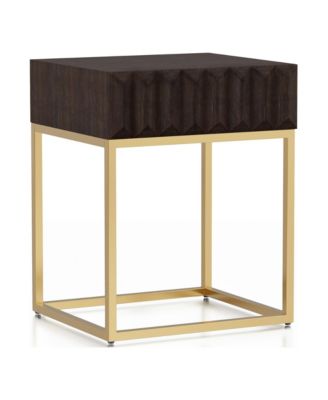 Lamon 19-inch Metal Frame 1-Drawer Side Table