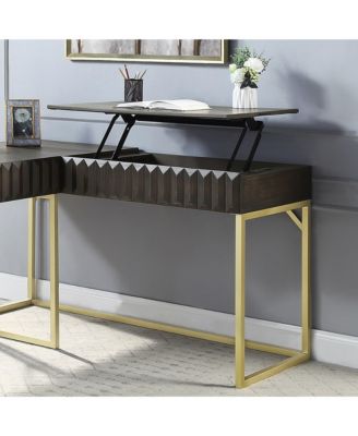 Prelli Steel Base Adjustable Writing Desk with Lift Top and Hidden Drawer