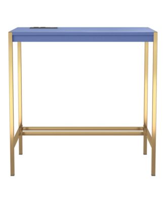 Cuyler Steel Base Writing Desk with USBs and Outlets