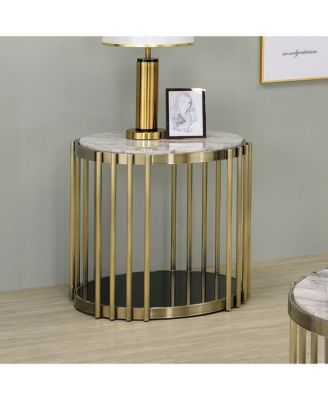 Athens 26-inch Steel Frame 1-Shelf Round End Table