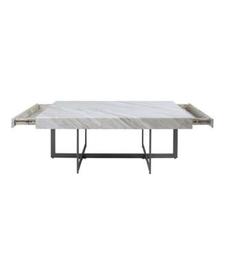 Martine 47" Faux Marble Top 2-Drawer Coffee Table
