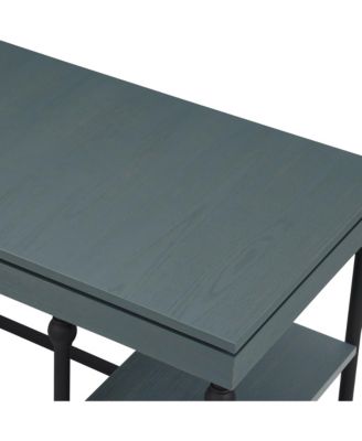 Hudson Steel L-Shape Corner Desk with USBs and Outlets