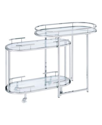 Ovaro Steel Frame Serving Cart with Top and Two Lower Shelves