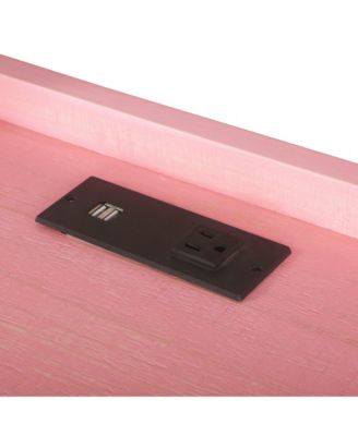 Hinsdale Metal Base Computer Desk with USBs and Outlet