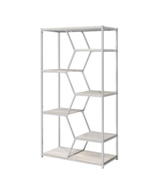 Geneva Steel Frame 7-Shelf Geometric Bookcase