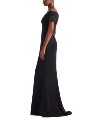 Meridian Sundial Off-Shoulder Gown