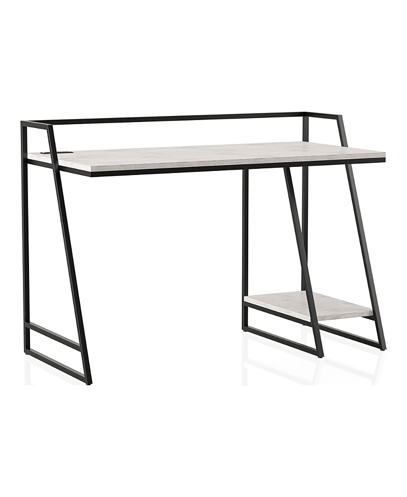 Furniture Of America Stark Steel Base 1-shelf Writing Desk With Usbs In White