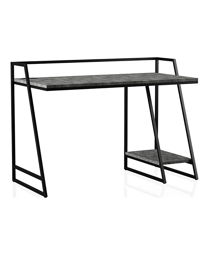 Furniture Of America Stark Steel Base 1-shelf Writing Desk With Usbs In Gray