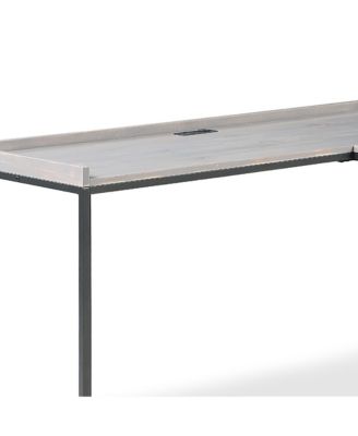 Hinsdale Metal Base L-Shaped Computer Desk with USB Port and Outlet
