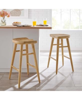 Saville Backless Wood Counter Stools, Set of 2
