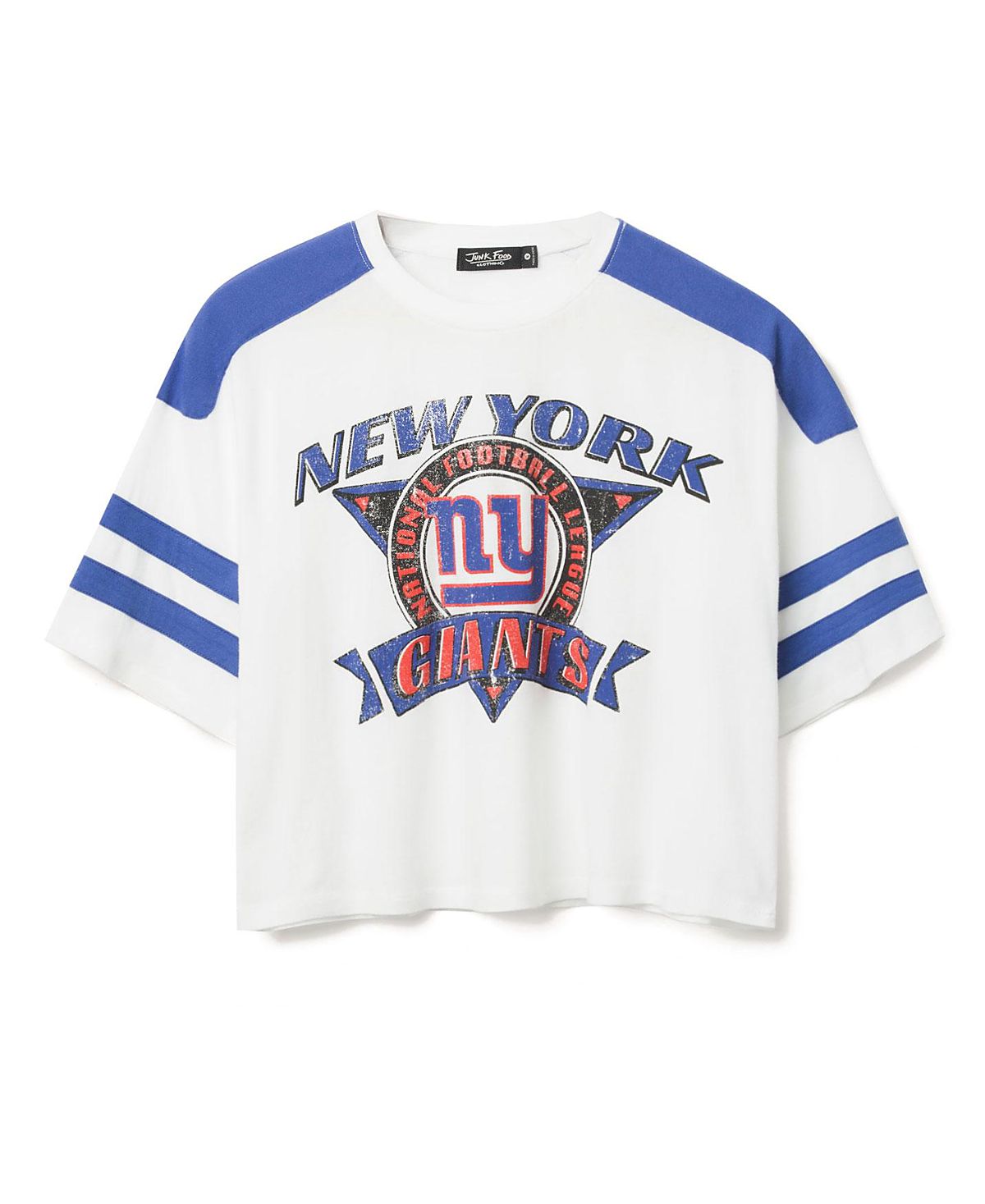 Junk Food Clothing Women's Nfl New York Giants Striped Crop Tee