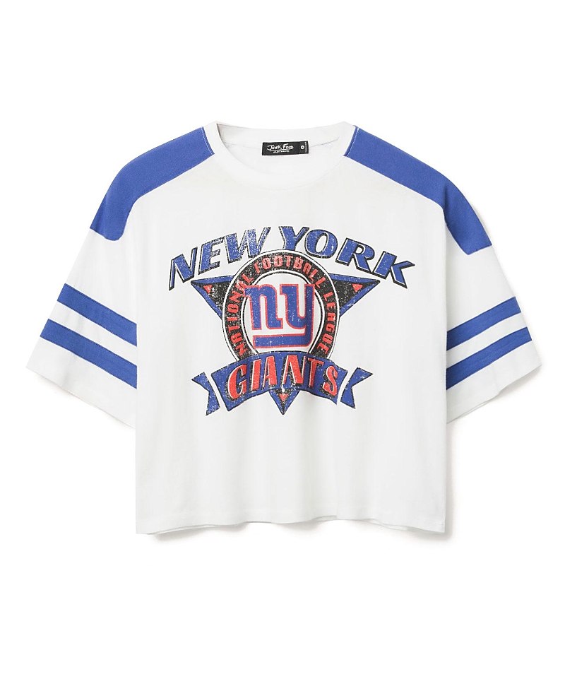 Junk Food Clothing Women's Nfl New York Giants Striped Crop Tee