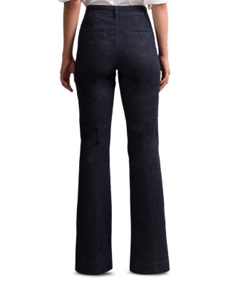 Petites Athena Flared Leg Jeans In Dark Blue