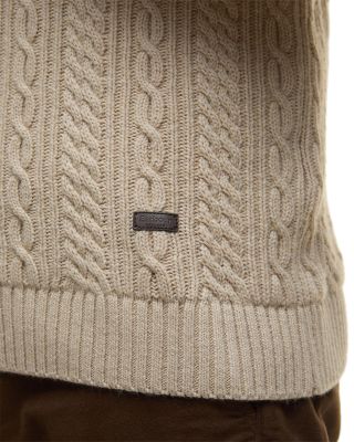 Relaxed Fit Cable Crewneck Sweater