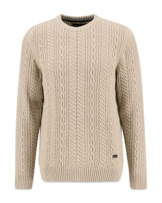 Relaxed Fit Cable Crewneck Sweater