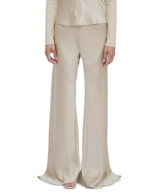 Silk Bias Cut Wide Leg Pants