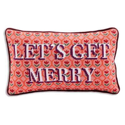 Let&#39;s Get Merry Needlepoint Pillow